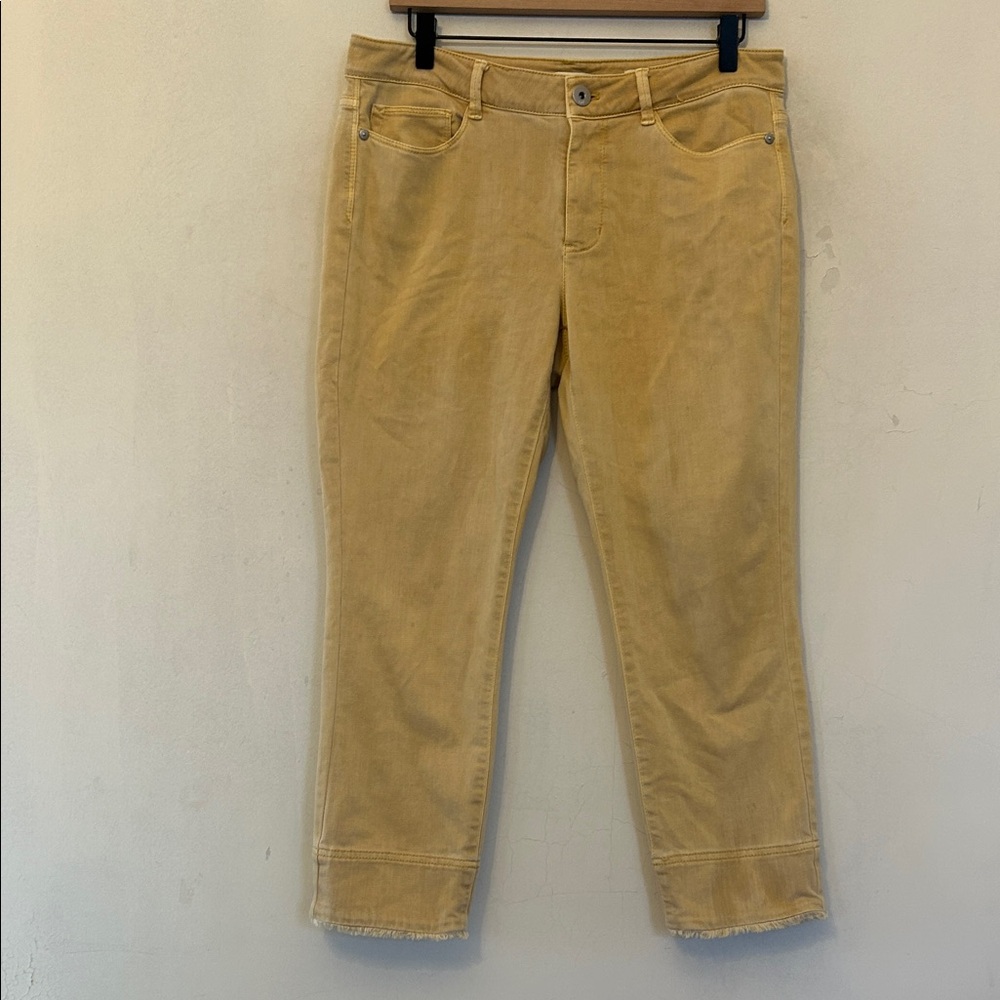 J Jill Women’s Cropped Mustard Yellow Jeans Size 8 EUC